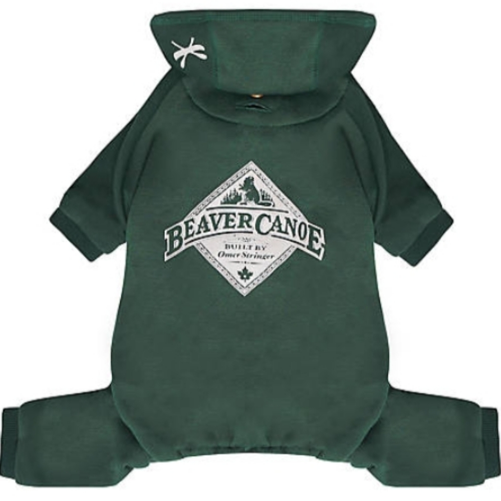 NWT Beaver Canoe Dog sweater hoodie cloth- Green sz M 12-17lb 14"